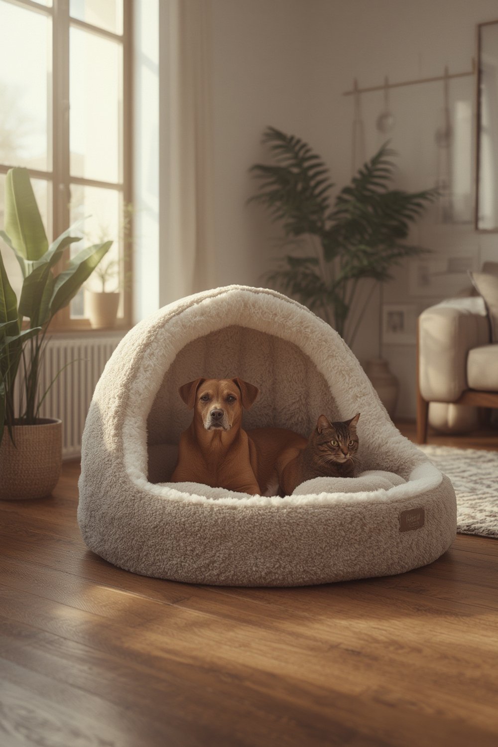 cave bed plush cover indoor pet bed