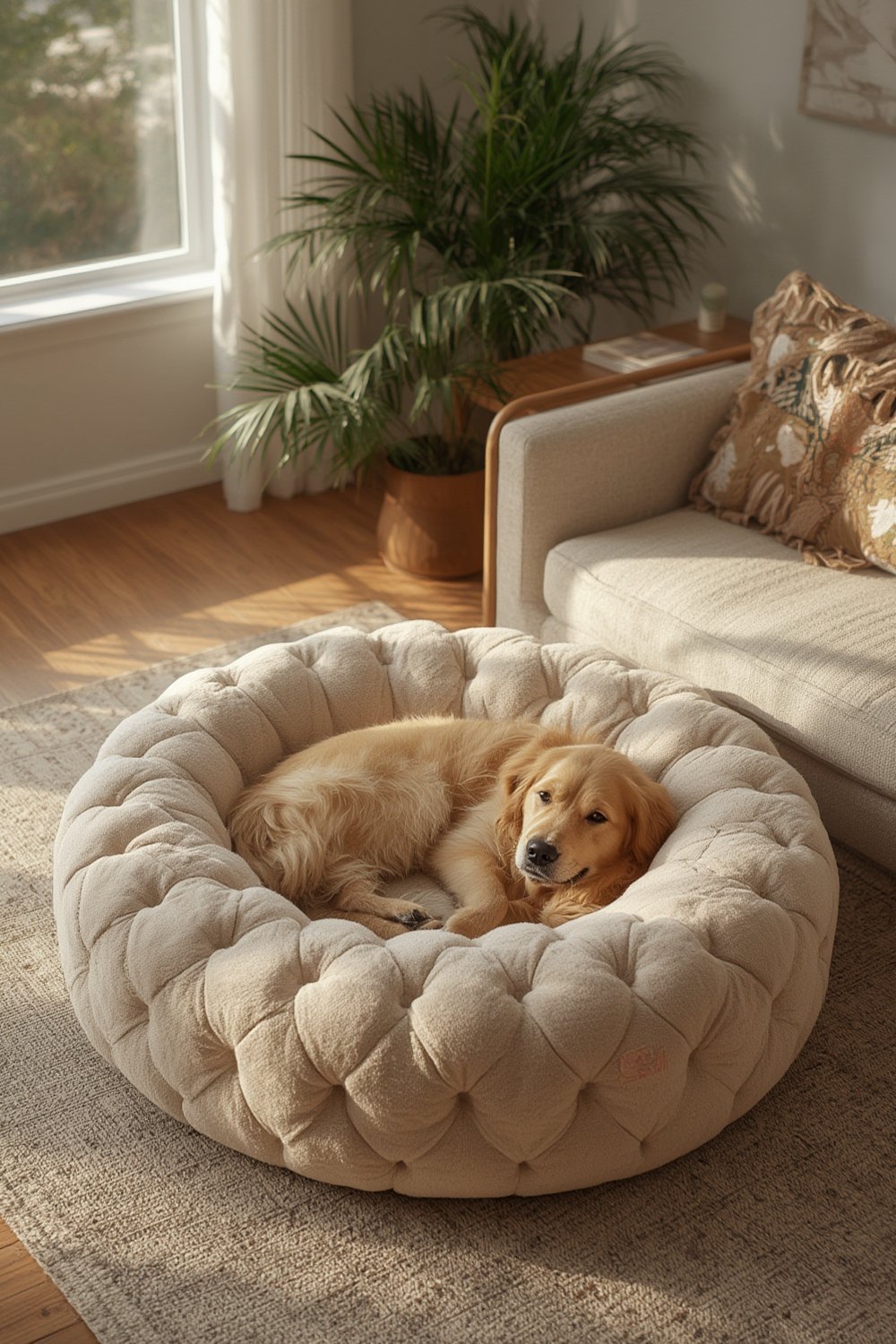 dog bed crate pad anti-slip grey