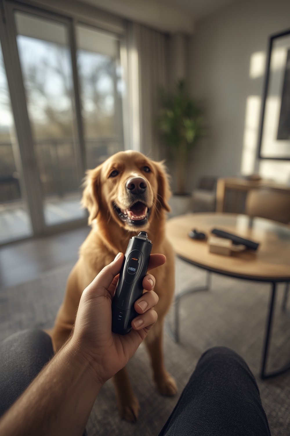 dog grinder in use - safe pet nail grooming