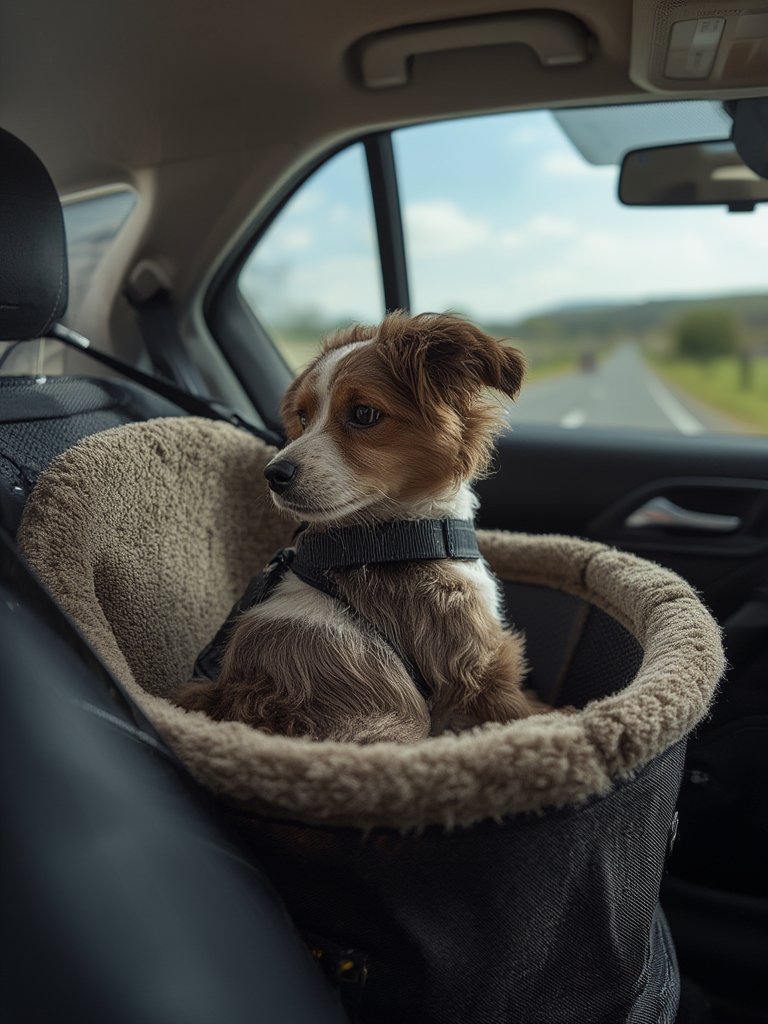 elevated dog seat in use – front seat pet carrier