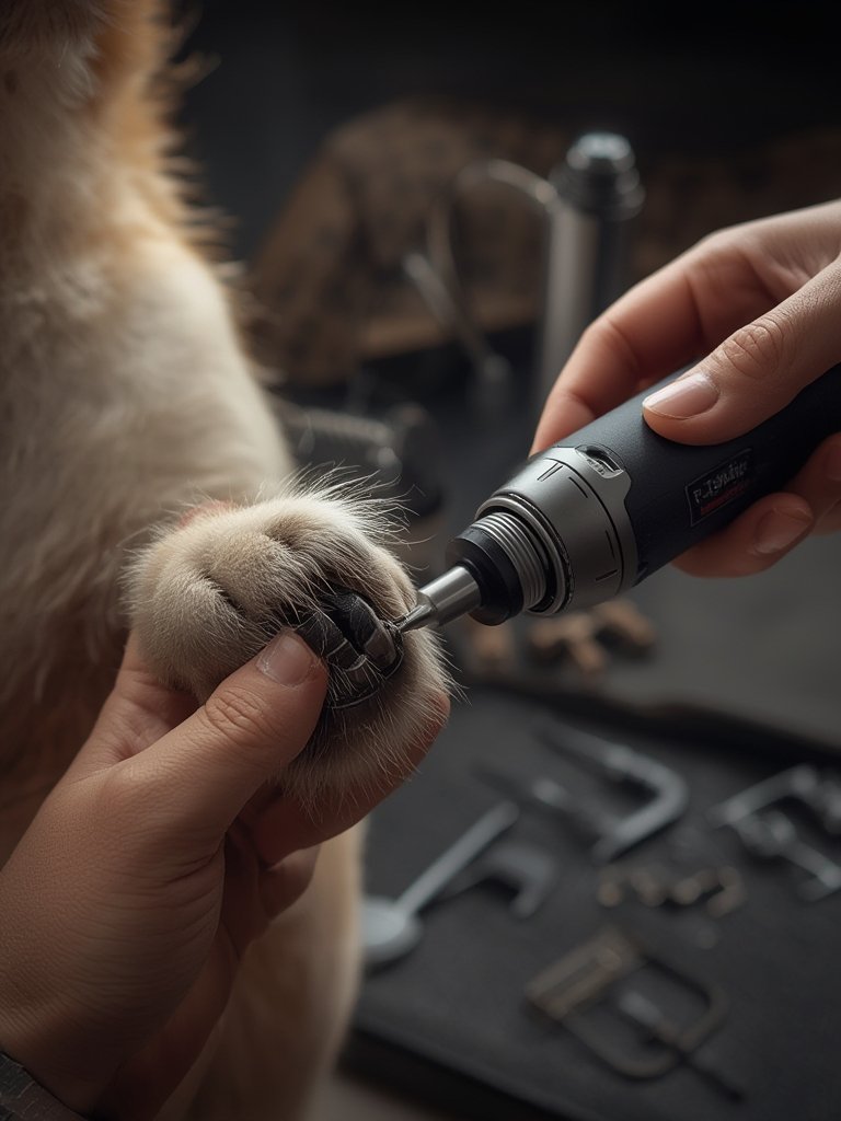 pet nail dog grinder action - easy, safe trimming