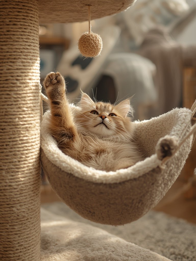 Cat Hammock: 7 Ultimate Secrets For Best Comfort In 2026 2 scratching post of cat hammock in use